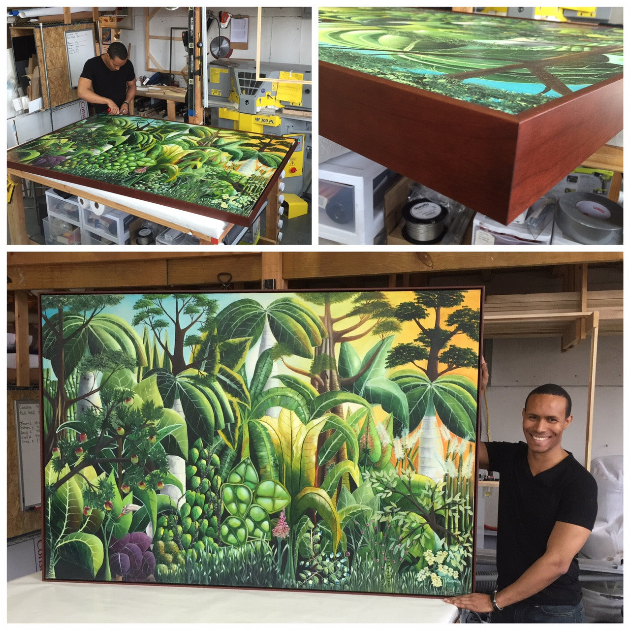 A garden canvas stretched and framed at Frames and Stretchers.