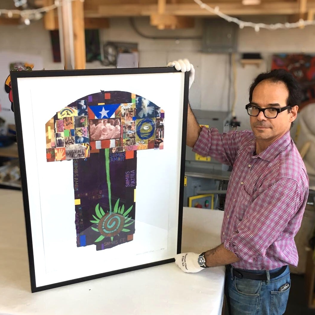 NY Puerto Rican artist Juan Sanchez MLK Custom framing