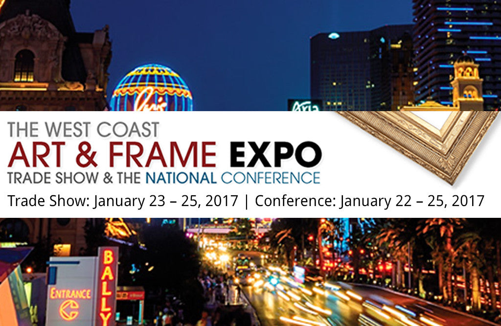 A promotional image for the West Coast Art and Frame Expo 2017 that Frames and Stretchers co-founder Erick Rios will be speaking at.